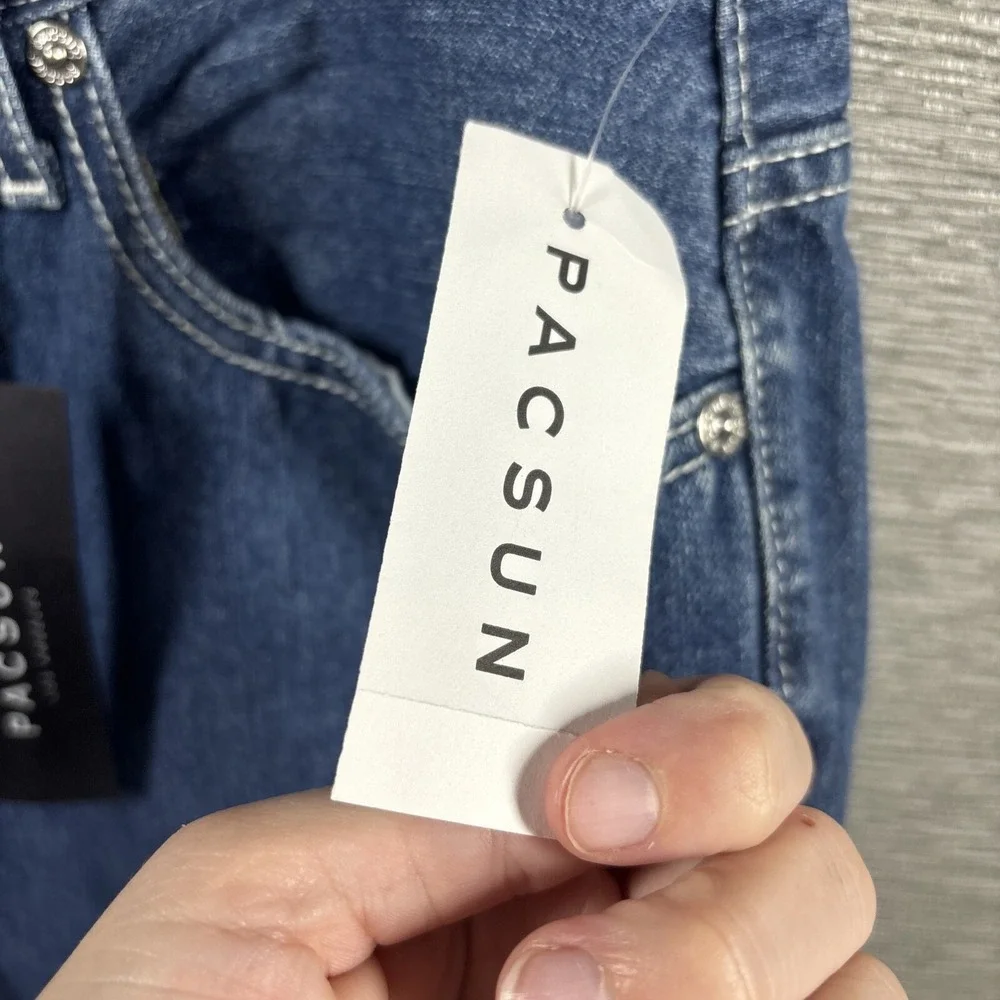 Pacsun Men's Slim Tapered Dark Indigo‎ Blue Cotton Jeans Size 31 NEW
